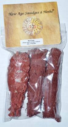 (set of 3) White Sage Dragon's Blood Sage smudge stick 4"